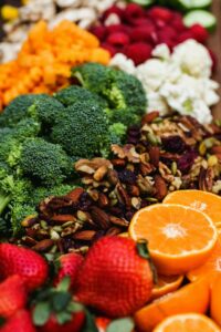 fresh foods on a tray